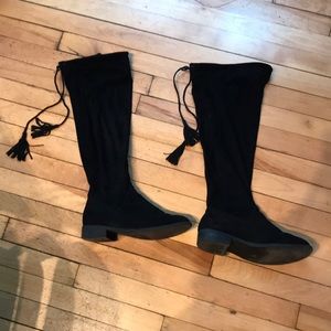 Torrid faux suede scrunch knee boots wide calf 8w